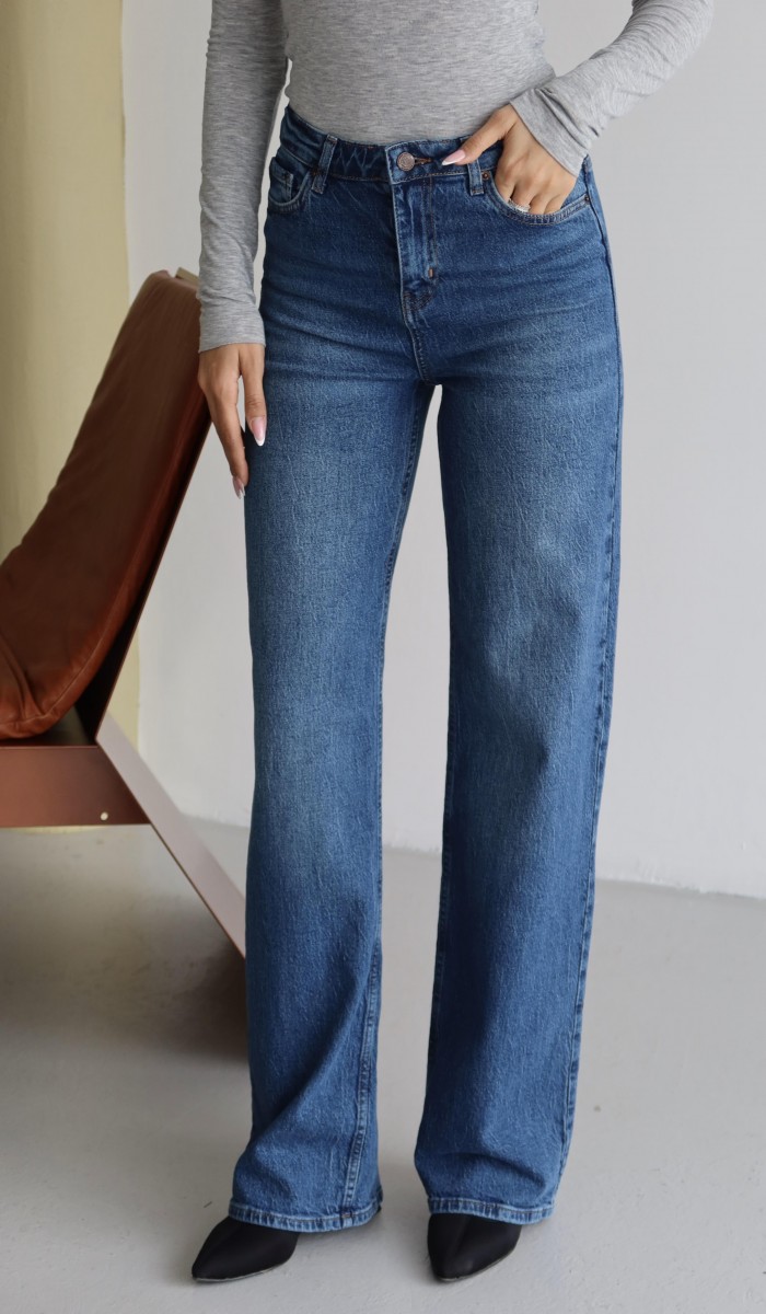 Yüksek Bel Blue Nita Jean Pantolon