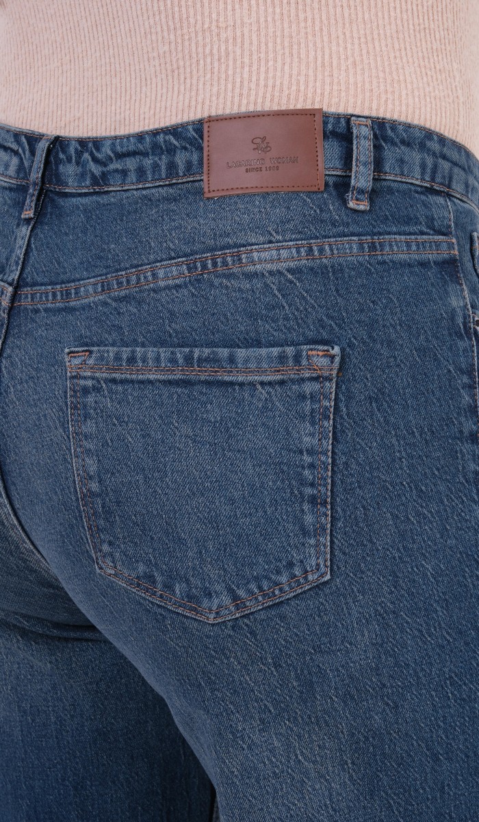 Yüksek Bel Battal Kesim İspanyol Paça Kahve Tint Jean Pantolon