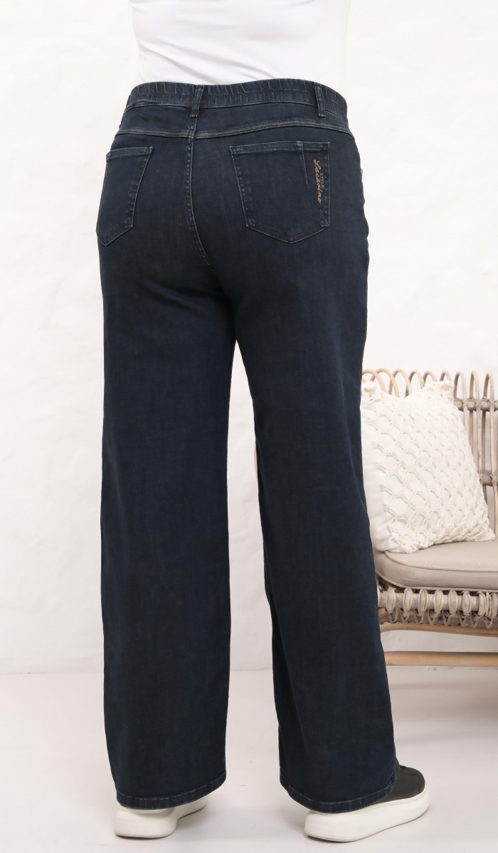 Yüksek Bel Battal Kesim Kahve Tint Jean Pantolon