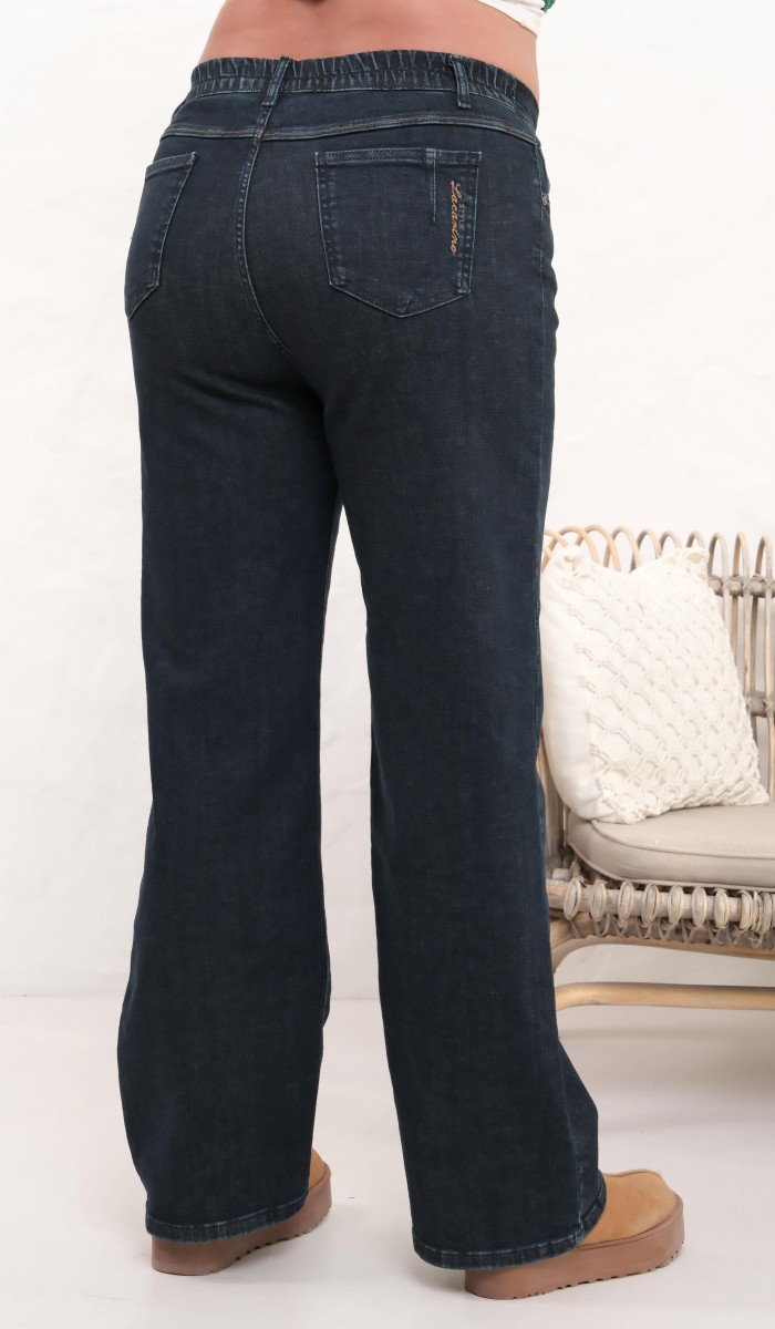 Yüksek Bel Battal Kesim Yeşil Tint Jean Pantolon Yüksek Bel Battal Kesim Yeşil Tint Jean Pantolon