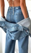 Kadın Yüksek Bel Bol Kesim Light Blue Jean Pantolon