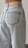 Yüksek Bel Yarım Balon Kalıp Ice Blue Jean Pantolon