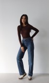 Yüksek Bel Yarım Balon Kalıp Navy Blue Jean Pantolon
