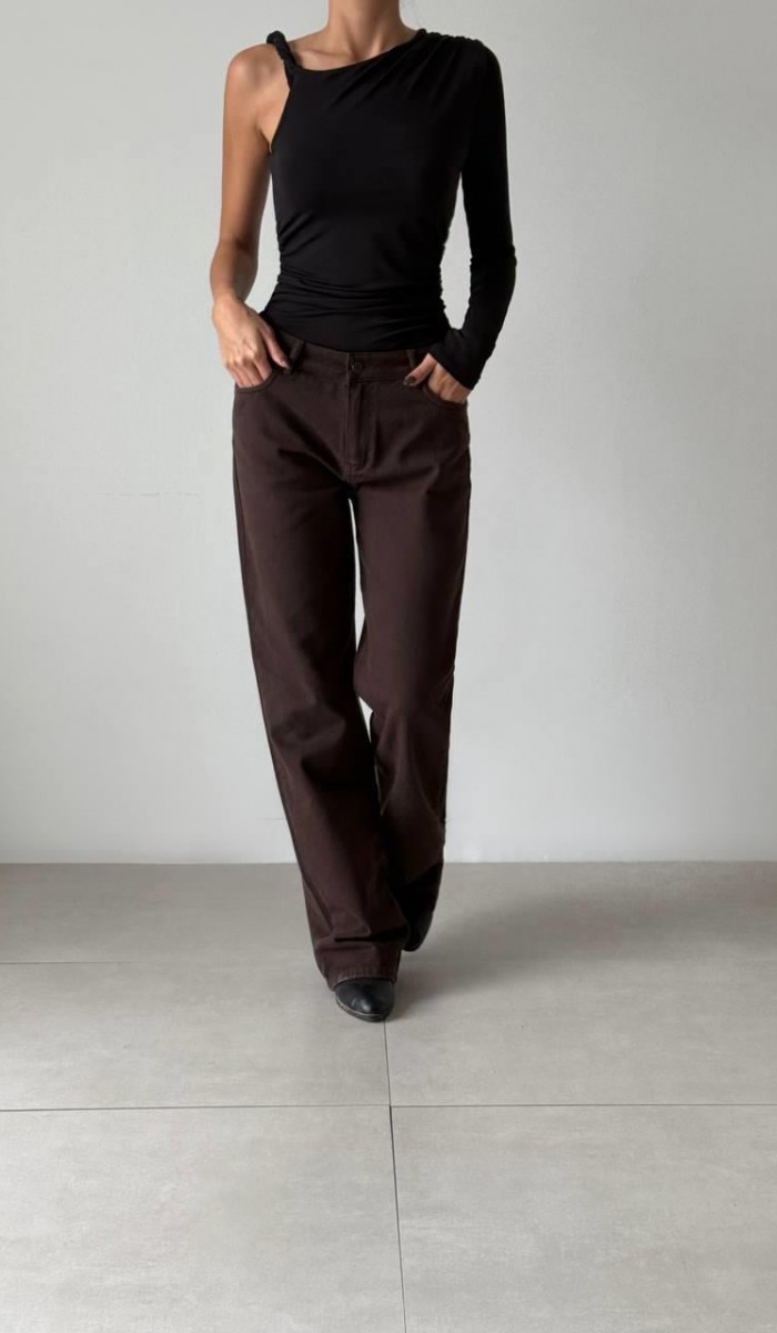 Relax Fit Brown Jean Pantolon