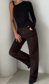 Relax Fit Brown Jean Pantolon