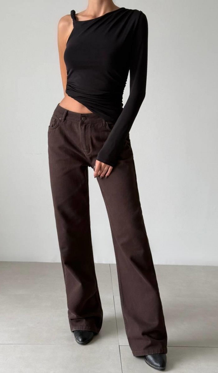 Relax Fit Brown Jean Pantolon