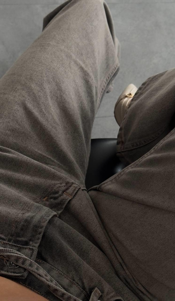 Yüksek Bel Rahat Kesim Relax Fit Kahve Tint Jean Pantolon