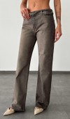 Yüksek Bel Rahat Kesim Relax Fit Kahve Tint Jean Pantolon