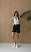 Kadın Siyah Şort Jean