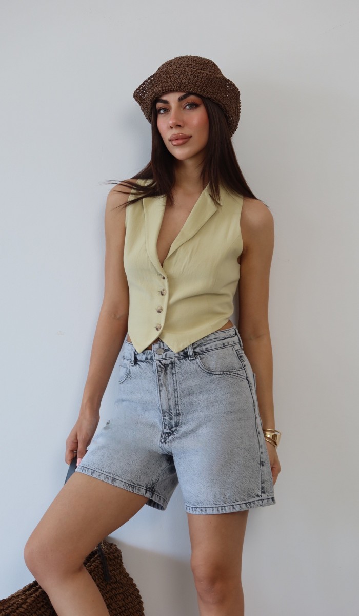 Kadın Grey Şort Jean