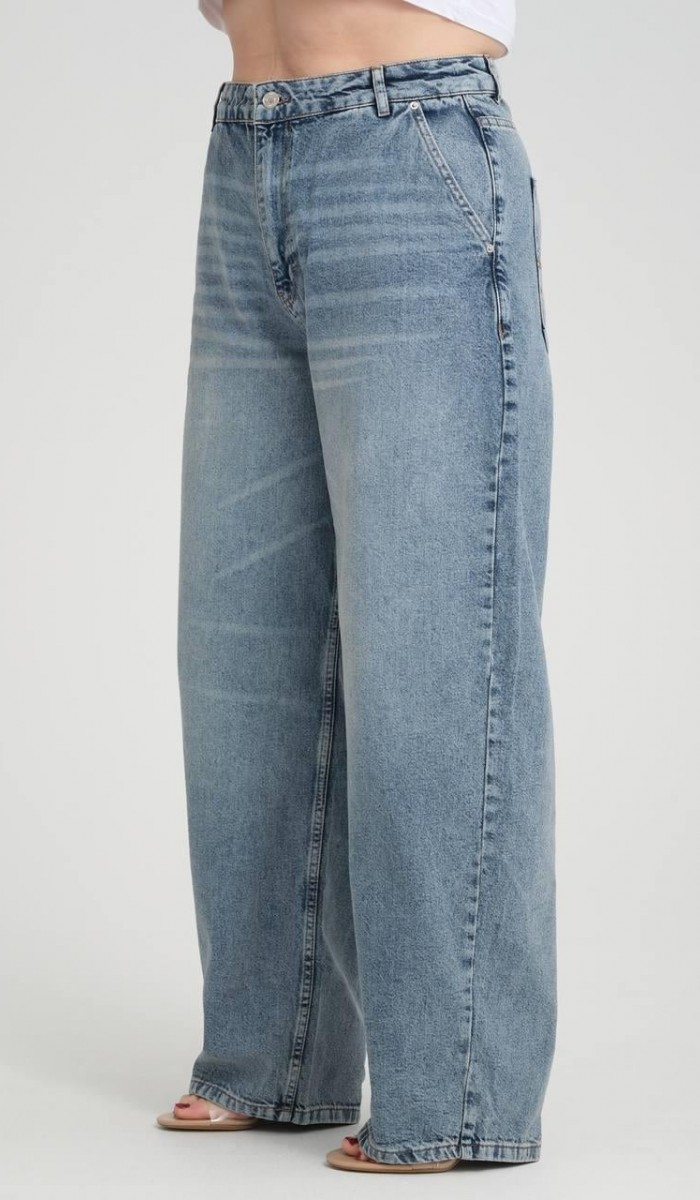 Yüksek Bel Bol kesim Blue Skater Jean Pantolon Yüksek Bel Bol kesim Blue Skater Jean Pantolon