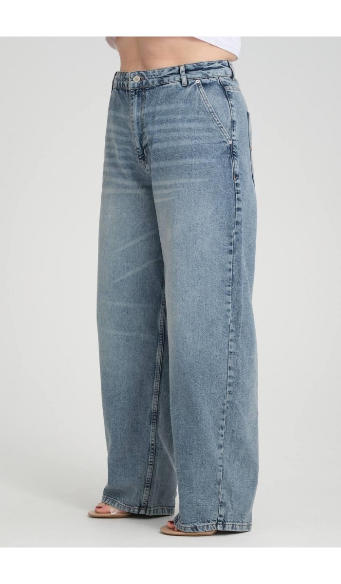 Yüksek Bel Bol kesim Blue Skater Jean Pantolon Yüksek Bel Bol kesim Blue Skater Jean Pantolon