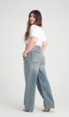 Yüksek Bel Bol Kesim Blue Tint Skater Jean Pantolon