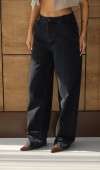 Skater Fit Yüksek Bel Bol Paça Black Jean Pantolon