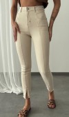 Yırtmaç Detaylı Yüksek Bel Naturel Skinny Jean Pantolon