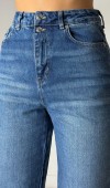 Yüksek Bel Normal Kalıp Blue Jean Pantolon