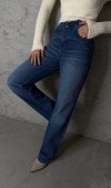 Yüksek Bel Normal Kalıp Blue Jean Pantolon