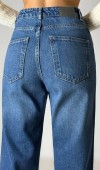 Yüksek Bel Normal Kalıp Blue Jean Pantolon