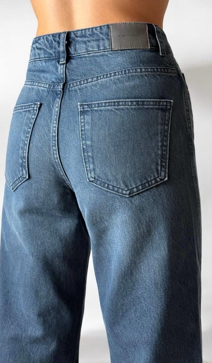 Yüksek Bel Normal Kalıp Mossy Jean Pantolon