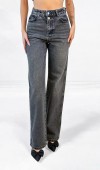 Yüksek Bel Normal Kalıp Onyx Black Jean Pantolon