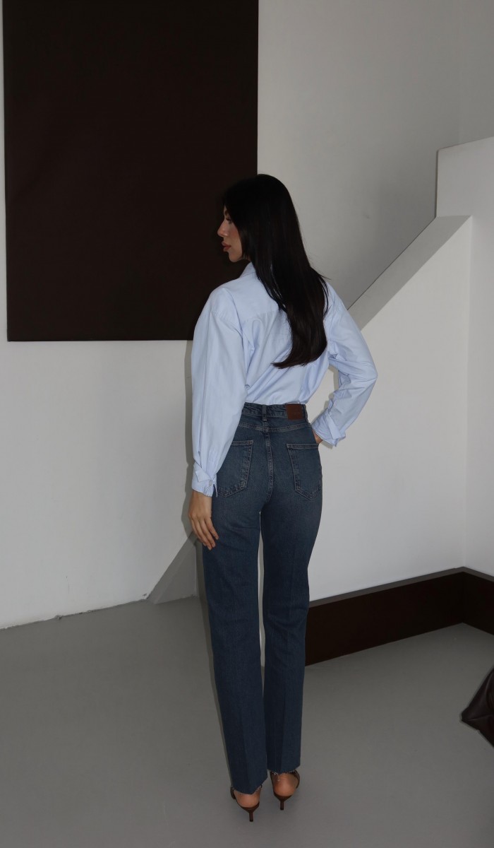 Yüksek Bel Paça Kesik Detaylı Kahve Tint Jean Pantolon