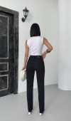 Yükske Bel Boru Kesim Black Jean Pantolon