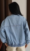 Yaka Fermuar Detaylı Unisex Blue Sweatshirt