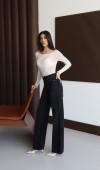 Yüksek Bel Rahat Kalıp Black Black Jean Pantolon
