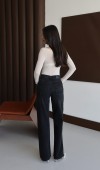 Yüksek Bel Rahat Kalıp Black Black Jean Pantolon