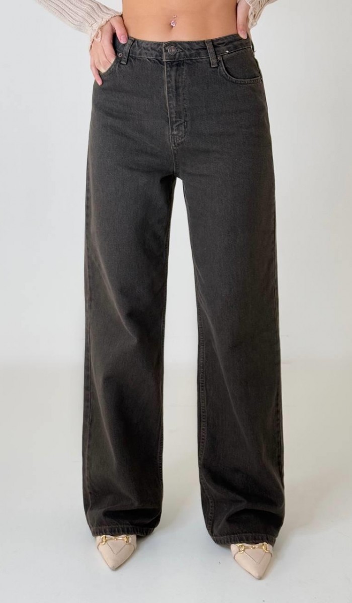 Geniş Paça Wide leg Brown Jean Pantolon