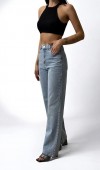Yüksek Bel Bol Kesim Light Blue Jean Pantolon