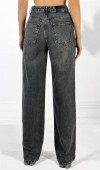 Kadın Yüksek Bel Bol Kesim Onyx Black Jean Pantolon