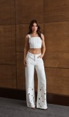 BTKM  34/40  EKRU  Nakışlı Pantolon