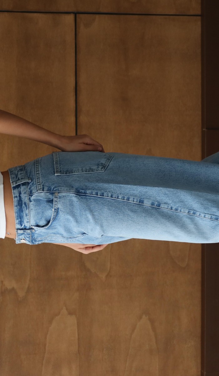 Yüksek Bel Baloon Kalıp Light Blue Jean Pantolon
