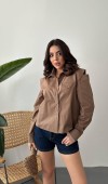 Camel Peto Cepli Poplin Gömlek L