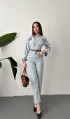 Kar Yıkama Blue Denim Tulum L