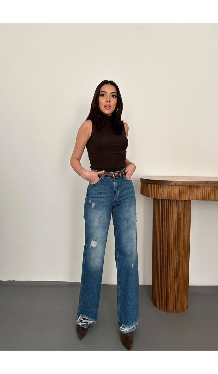 Lacivert Comfy Jeans Pantolon L