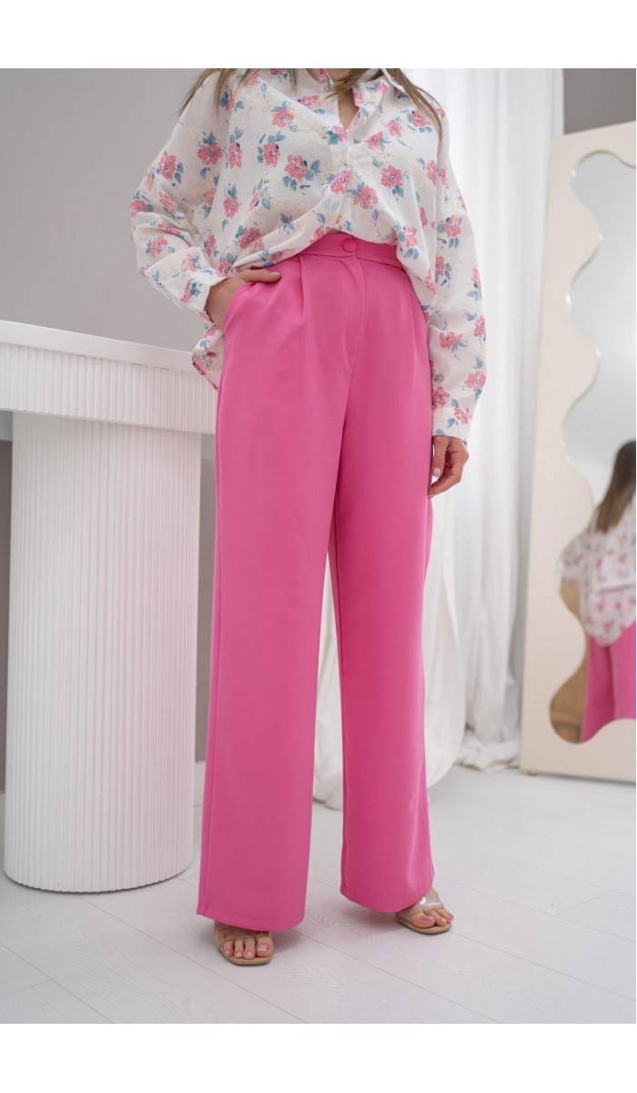 Pembe Yüksek Bel Pantolon L
