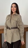 37674 - Vizon Gabardin Gömlek STANDART Vizon Gabardin Gömlek STANDART