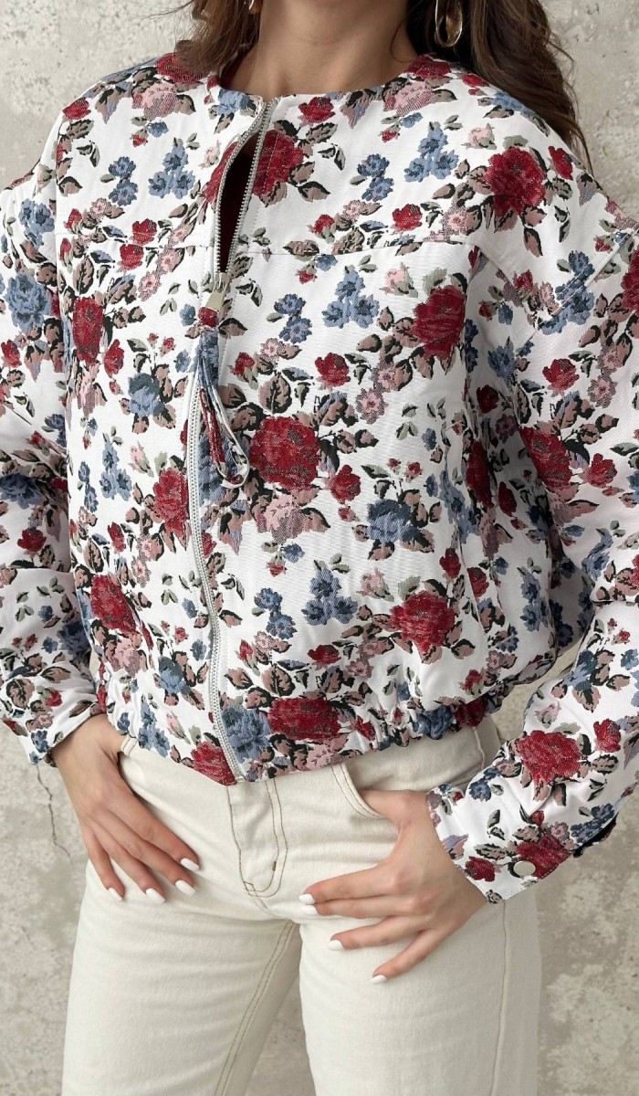 Beyaz Bomber Ceket L