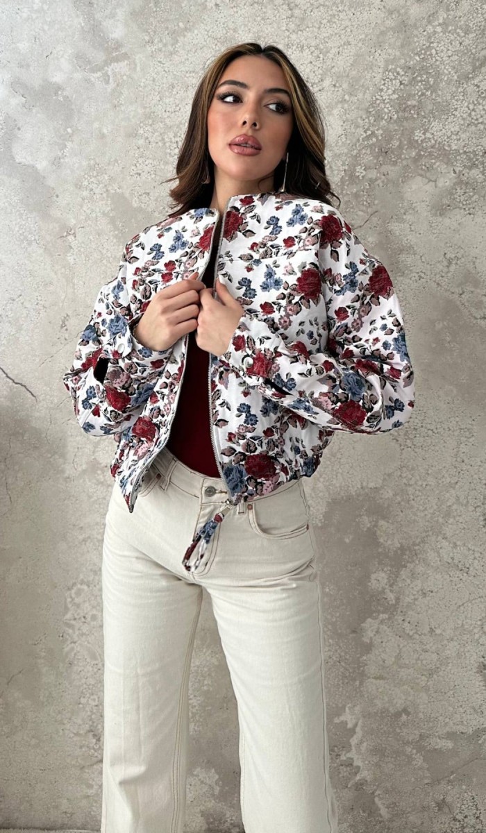 Beyaz Bomber Ceket L