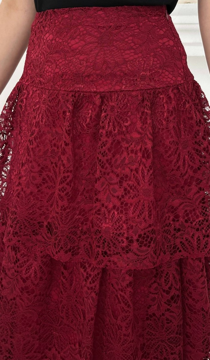 Bordo Dantelli Kat Kat Etek L