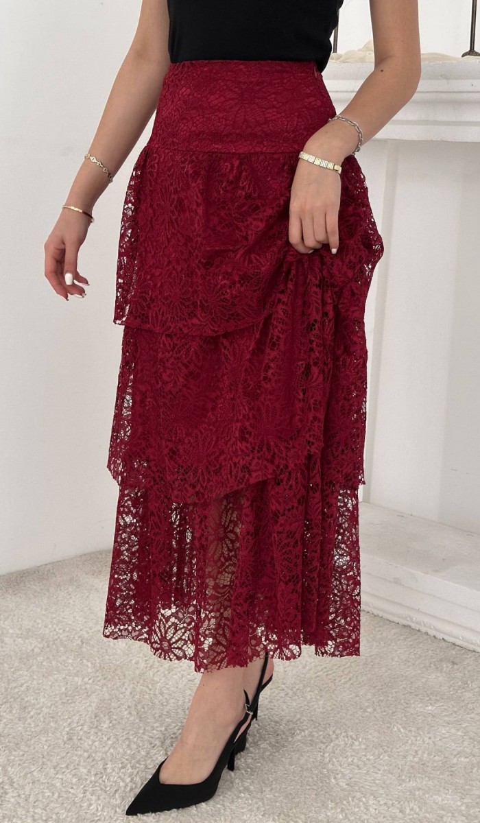 Bordo Dantelli Kat Kat Etek L
