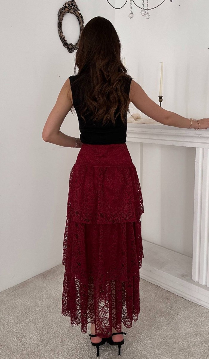 Bordo Dantelli Kat Kat Etek L