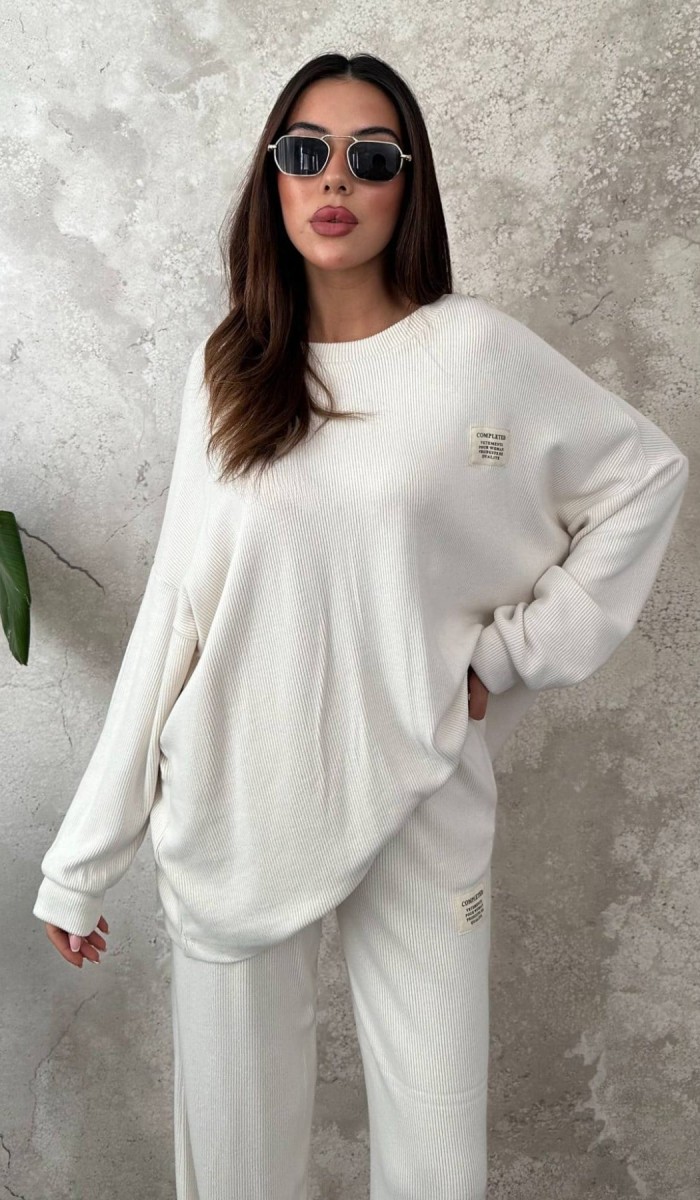 Ekru Salaş Sweat Ve Pantolon L