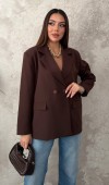 Kahverengi 2 Düğmeli Blazer Ceket STD
