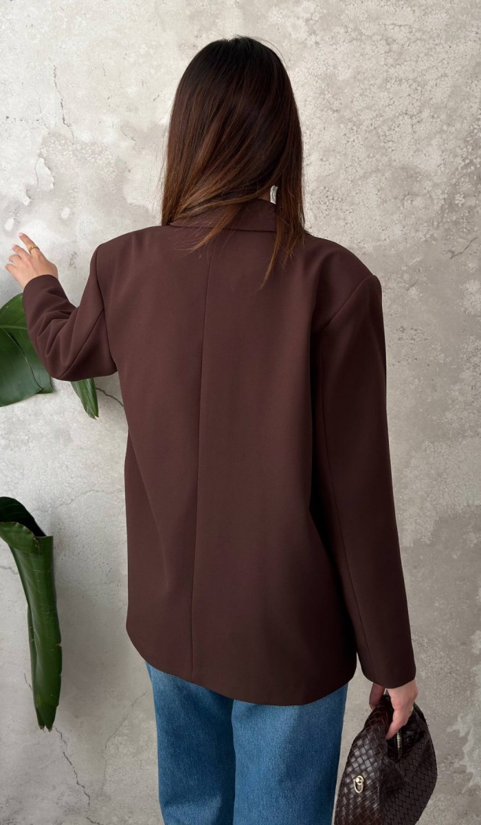 Kahverengi 2 Düğmeli Blazer Ceket STD