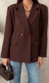 Kahverengi 2 Düğmeli Blazer Ceket STD