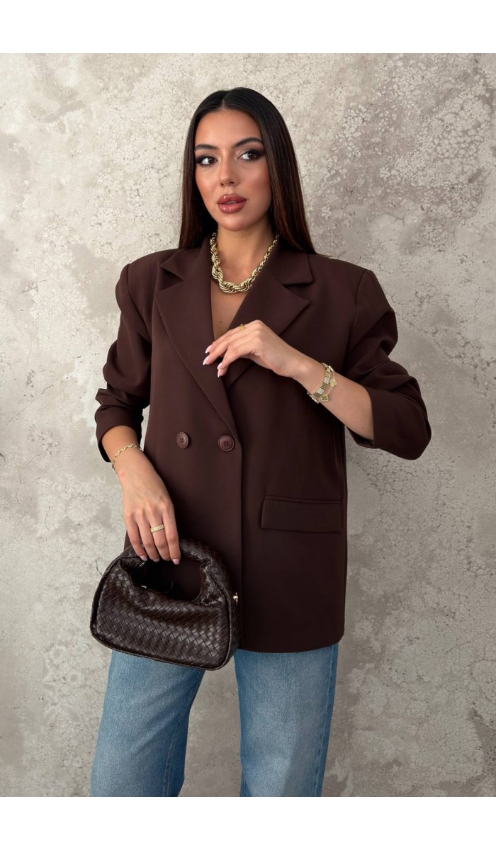 Kahverengi 2 Düğmeli Blazer Ceket STD