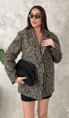 Leopar Leopar Yünlü Ceket L